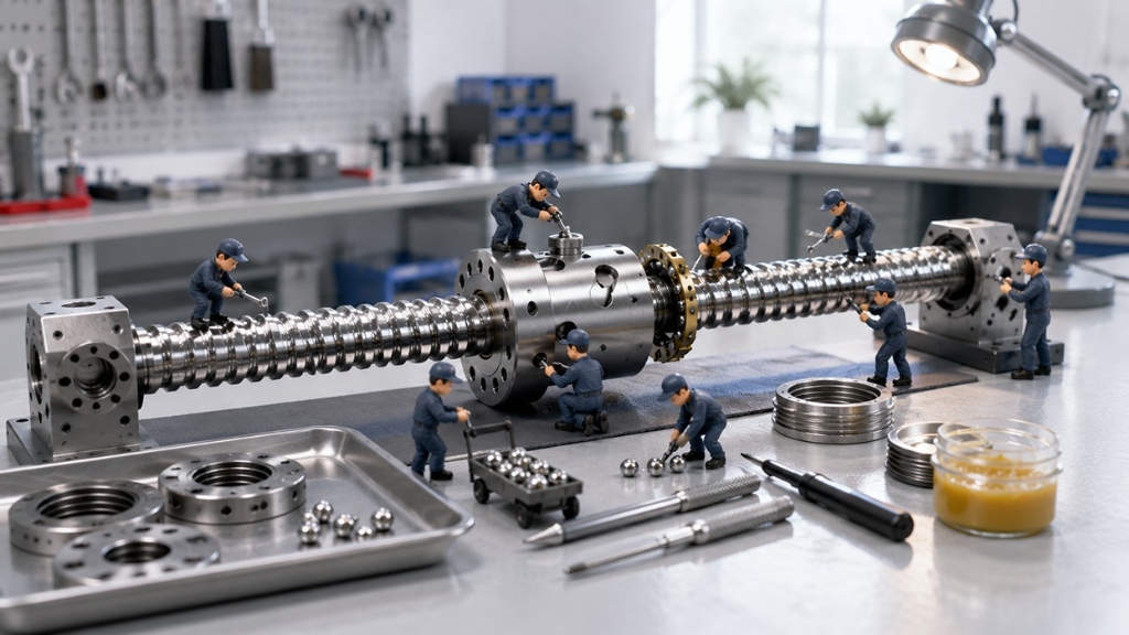 TriQuench Recirculating Ball Screw Overhaul & Precision Nut Repacking Workstation
